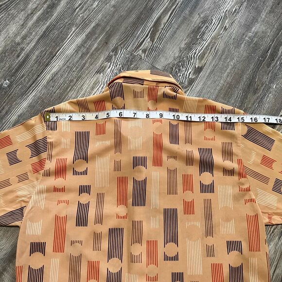 Vintage 70s Career Club Geometric Shirt M - Picture 6 of 7